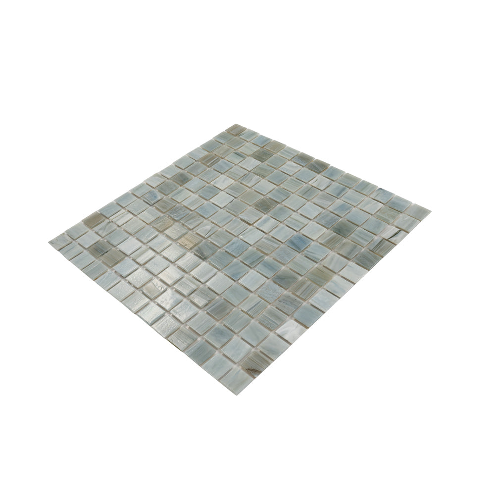 Pearl Blue 12 x 12 Glossy Glass Mosaic Tile