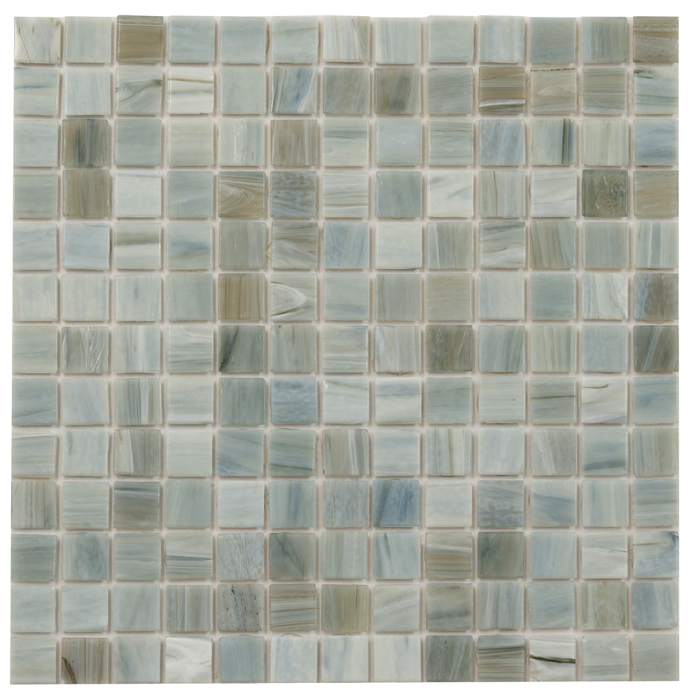 Pearl Blue 12 x 12 Glossy Glass Mosaic Tile