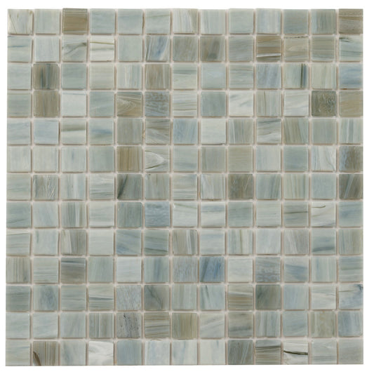 Pearl Blue 12 x 12 Glossy Glass Mosaic Tile - Sample