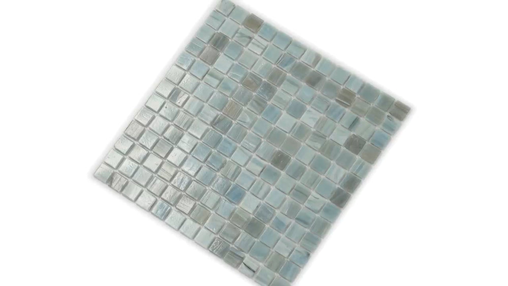 Pearl Blue 12 x 12 Glossy Glass Mosaic Tile