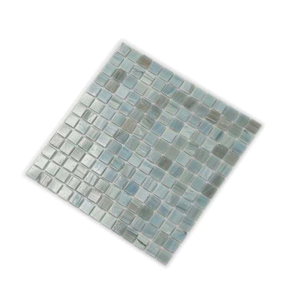 Pearl Blue 12 x 12 Glossy Glass Mosaic Tile