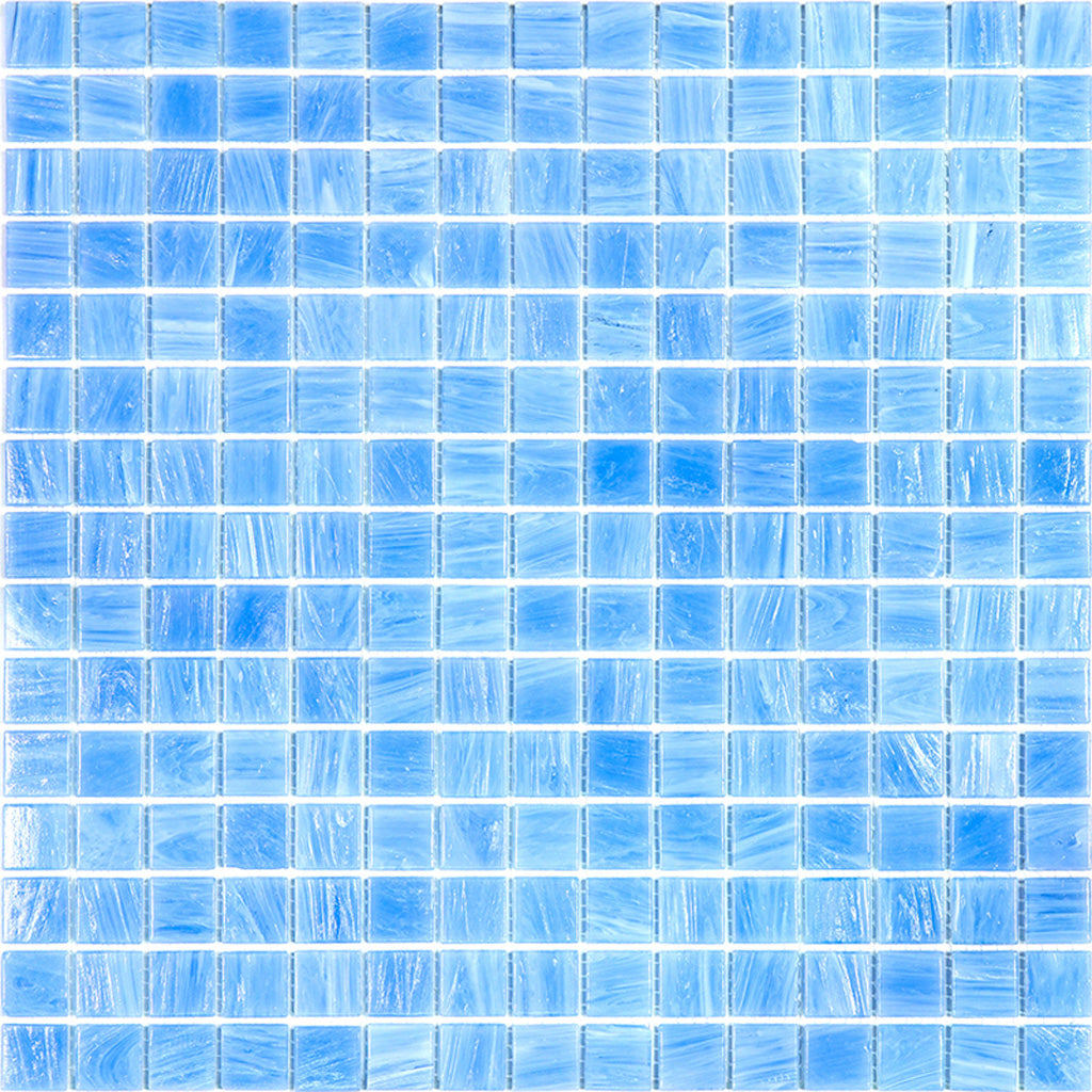 Sky Blue 12 x 12 Glossy Glass Mosaic Tile