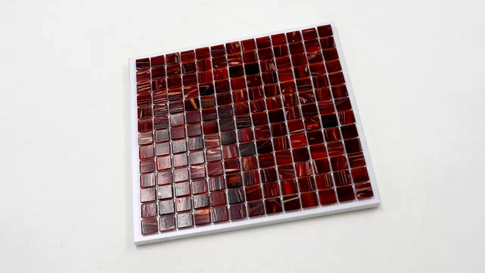 Wine Pink 12 x 12 Glossy Glass Mosaic Tile