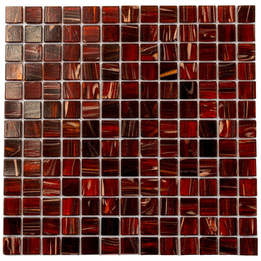 Wine Pink 12 x 12 Glossy Glass Mosaic Tile - Sample