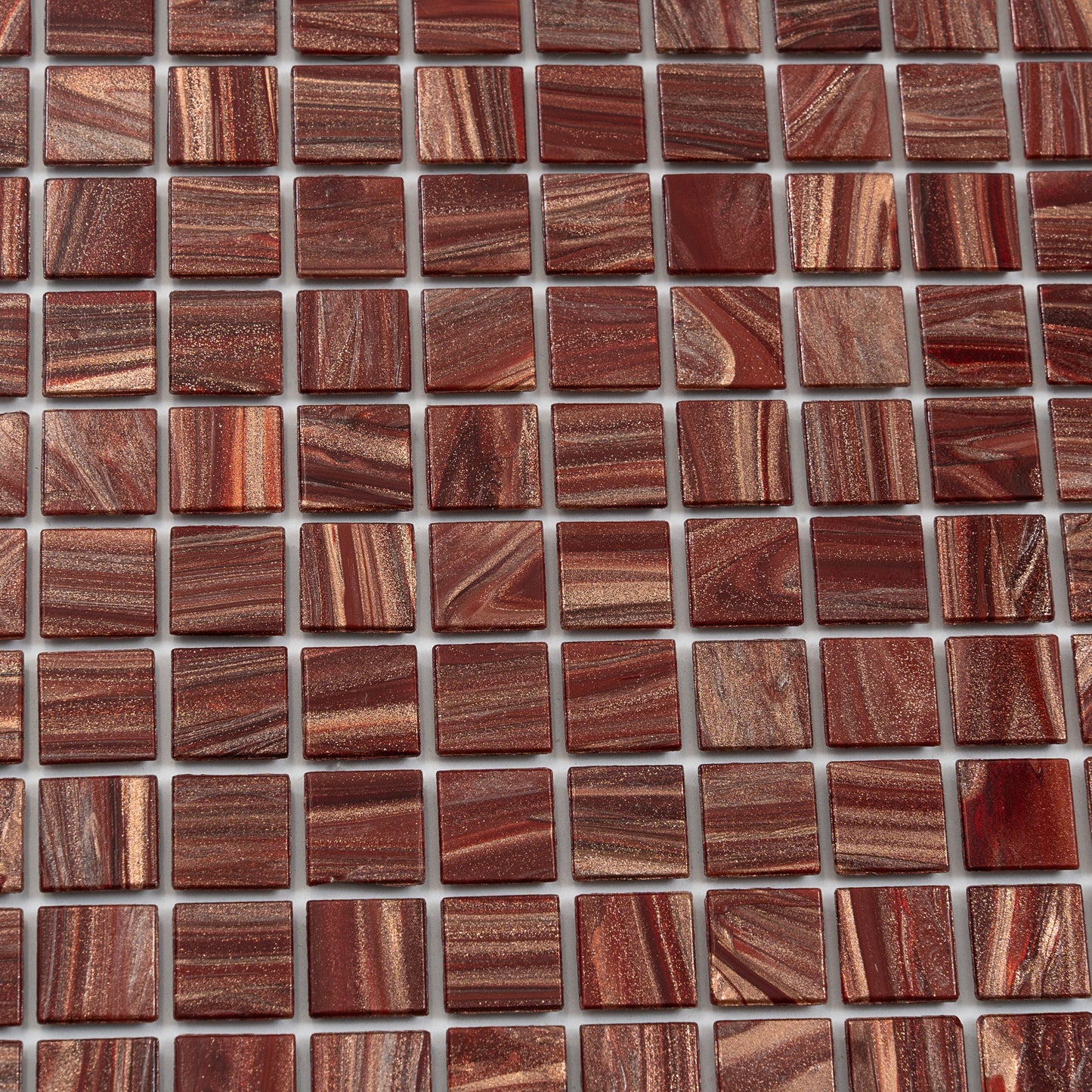 Fire Brick Red 12 x 12 Glossy Glass Mosaic Tile