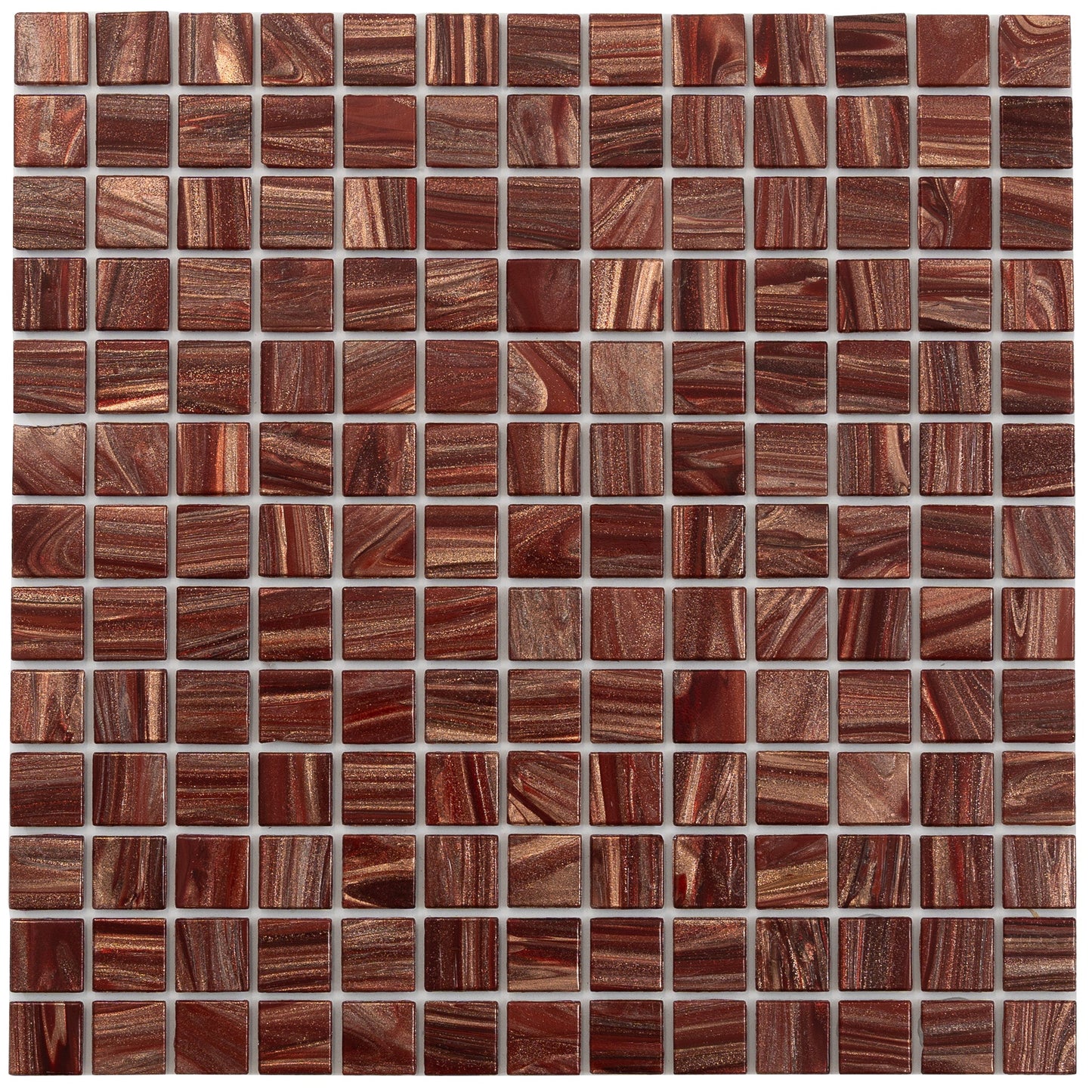 Fire Brick Red 12 x 12 Glossy Glass Mosaic Tile