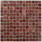 Fire Brick Red 12 x 12 Glossy Glass Mosaic Tile - Sample