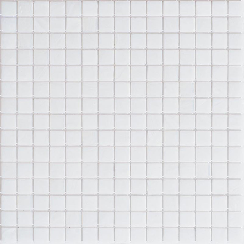 White Dove 12 x 12 Glossy Glass Mosaic Tile