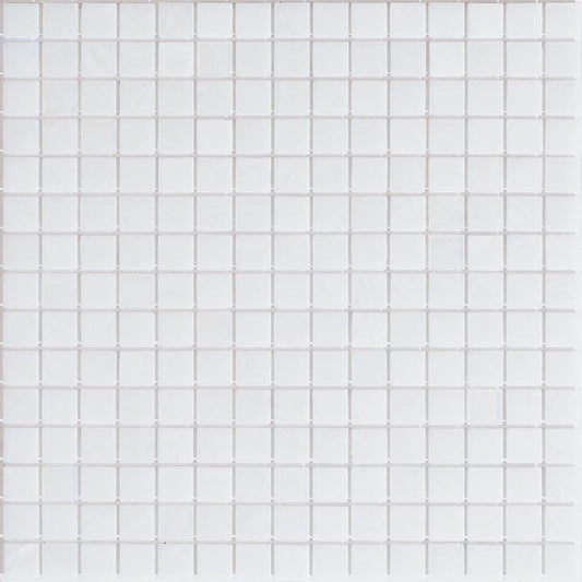 White Dove 12 x 12 Glossy Glass Mosaic Tile