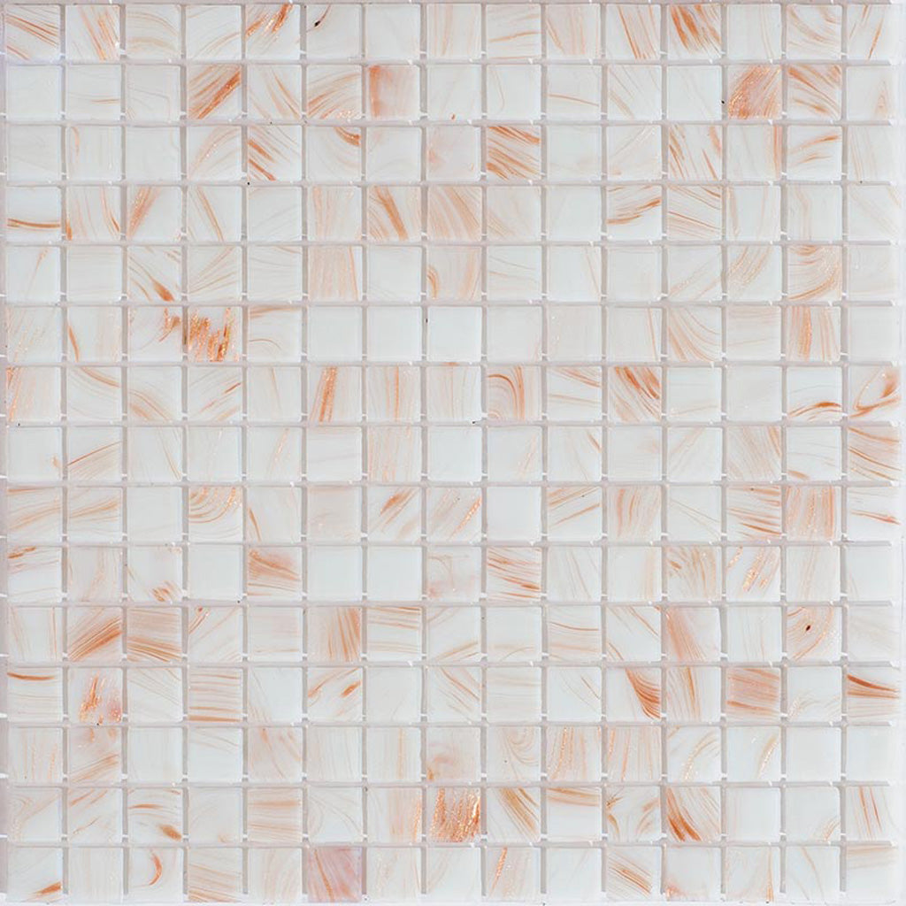 Bone White 12 x 12 Glossy Glass Mosaic Tile