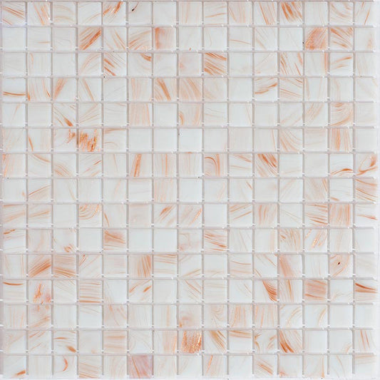 Bone White 12 x 12 Glossy Glass Mosaic Tile - Sample