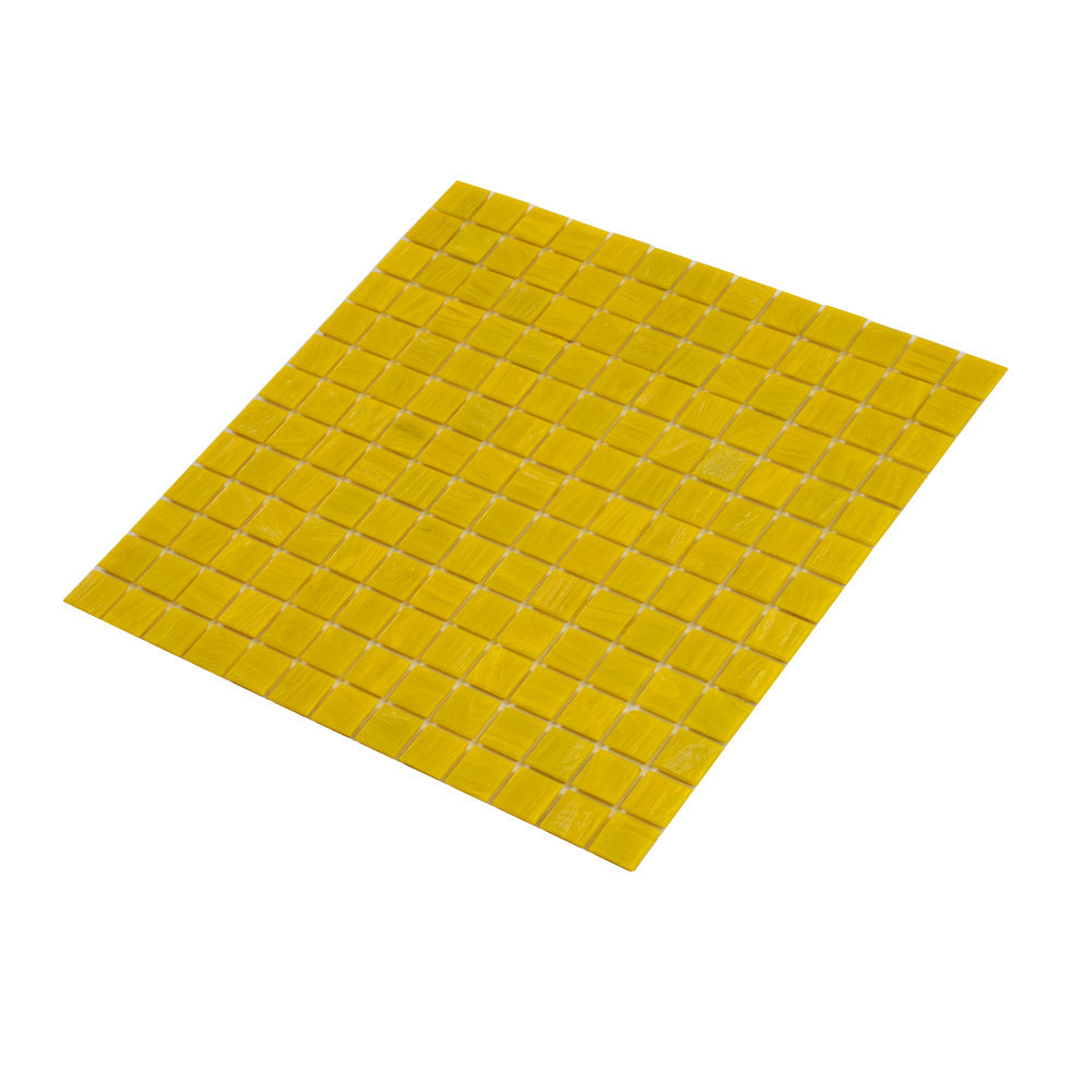 Canary Yellow 12 x 12 Glossy Glass Mosaic Tile