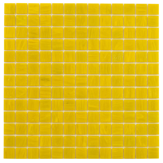 Canary Yellow 12 x 12 Glossy Glass Mosaic Tile - Sample