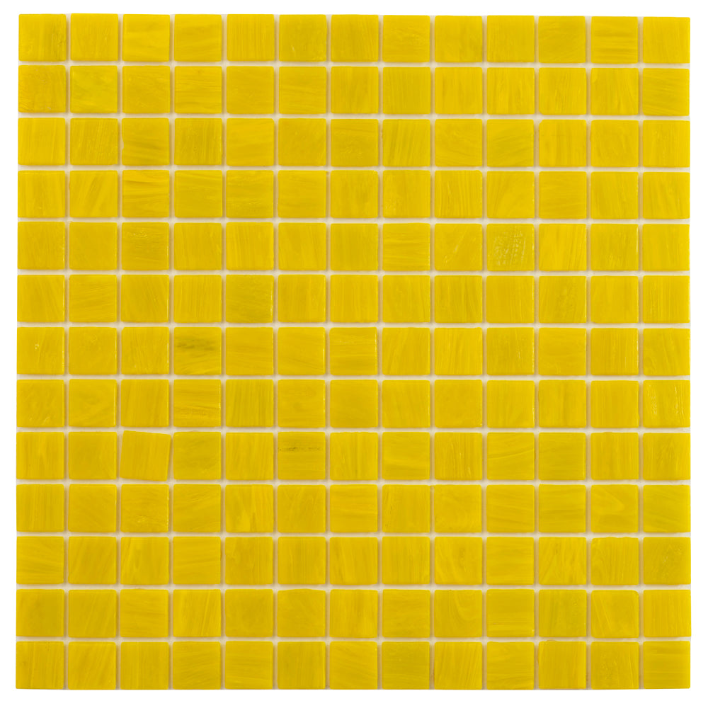 Canary Yellow 12 x 12 Glossy Glass Mosaic Tile