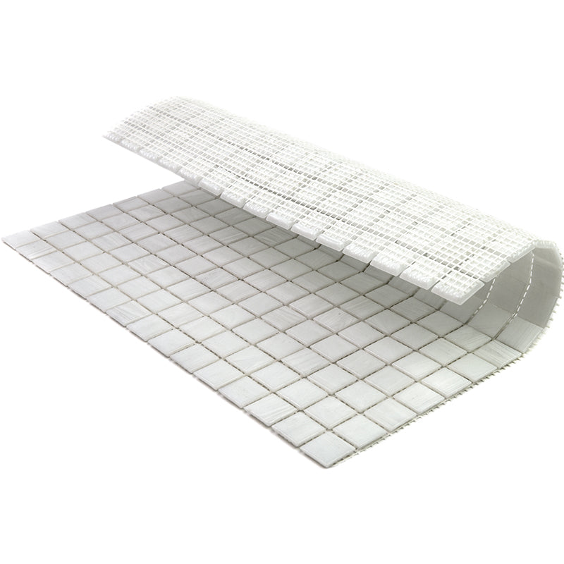 White Dove 12 x 12 Glossy Glass Mosaic Tile