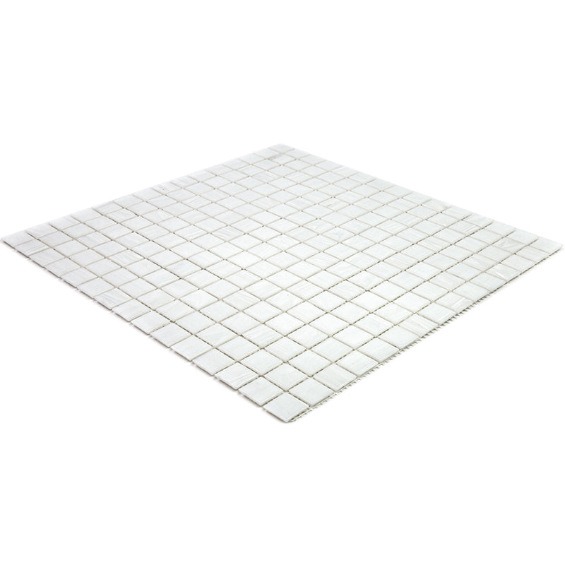 White Dove 12 x 12 Glossy Glass Mosaic Tile