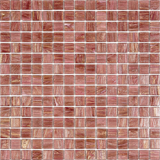 Deep Indian Red 12 x 12 Glossy Glass Mosaic Tile - Sample