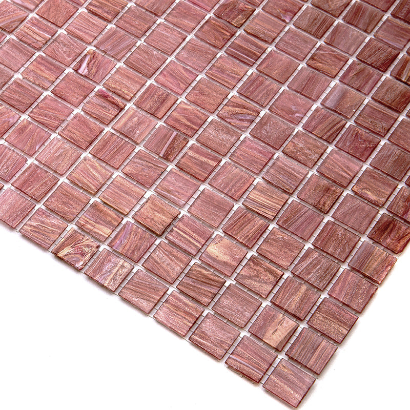 Deep Indian Red 12 x 12 Glossy Glass Mosaic Tile