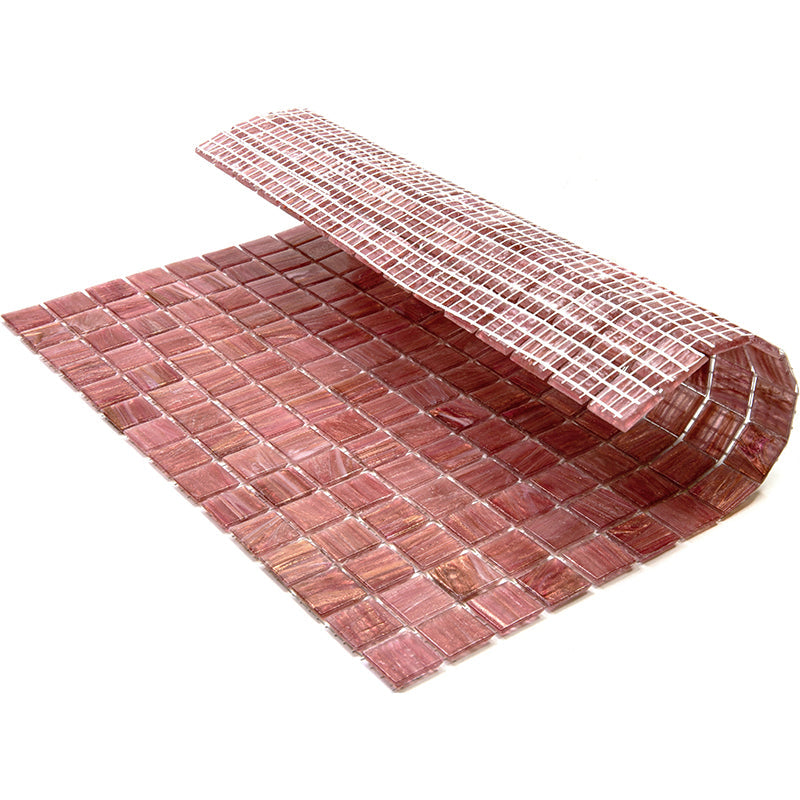 Deep Indian Red 12 x 12 Glossy Glass Mosaic Tile