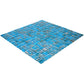 Blue and Gold 12 x 12 Glossy Glass Mosaic Tile