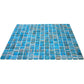 Blue and Gold 12 x 12 Glossy Glass Mosaic Tile