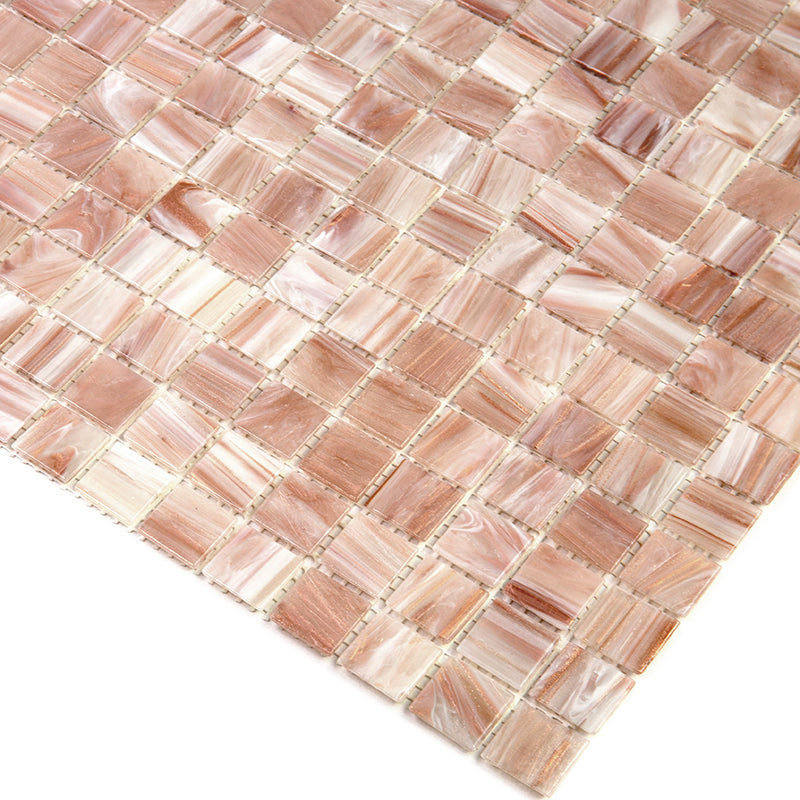 Linen Beige 12 x 12 Glossy Glass Mosaic Tile