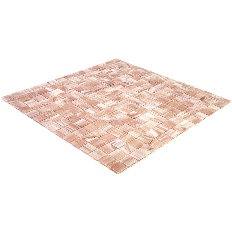 Linen Beige 12 x 12 Glossy Glass Mosaic Tile