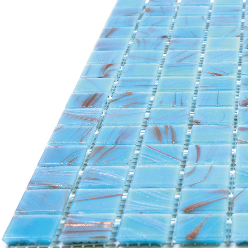 Maya Blue 12 x 12 Glossy Glass Mosaic Tile