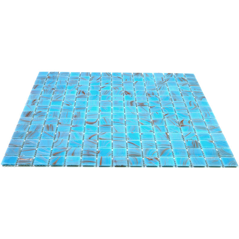 Maya Blue 12 x 12 Glossy Glass Mosaic Tile