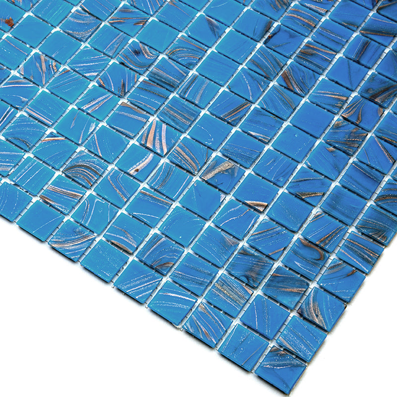 Rich Electric Blue 12 x 12 Glossy Glass Mosaic Tile