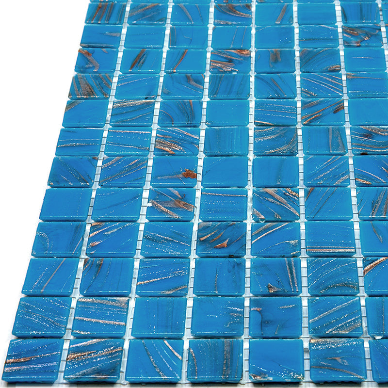 Rich Electric Blue 12 x 12 Glossy Glass Mosaic Tile