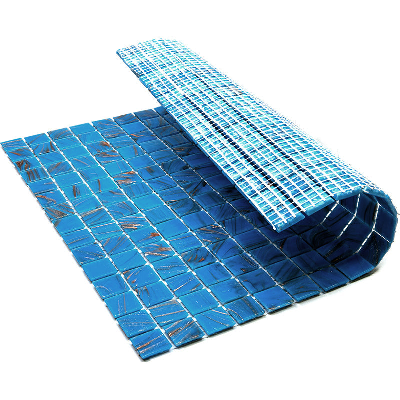 Rich Electric Blue 12 x 12 Glossy Glass Mosaic Tile