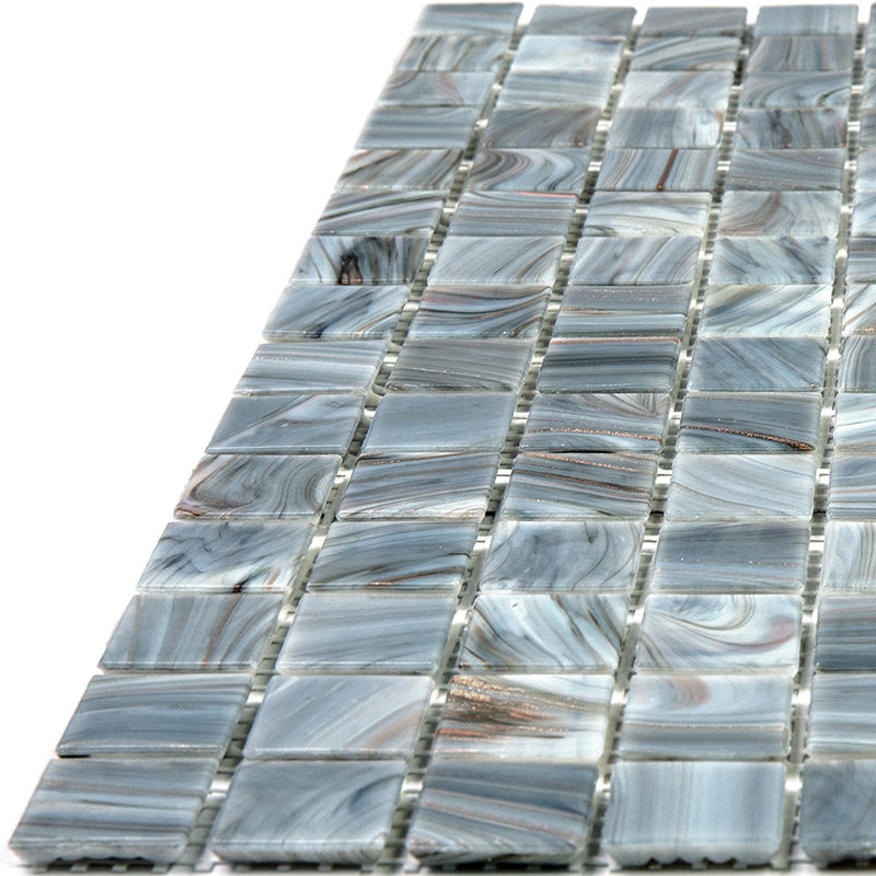 Templeton Gray 12 x 12 Glossy Glass Mosaic Tile