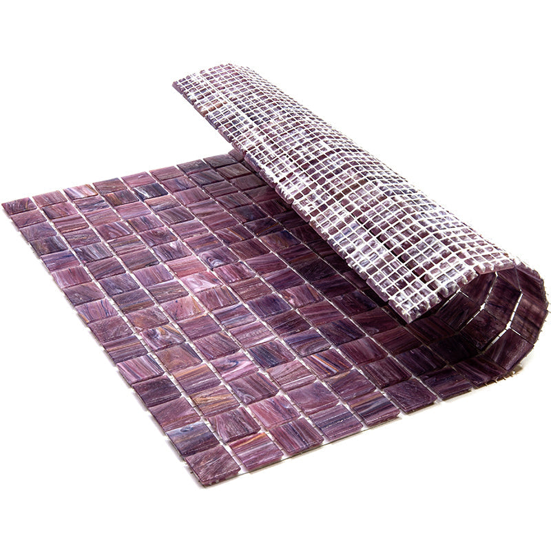 Copper Rose Red 12 x 12 Glossy Glass Mosaic Tile