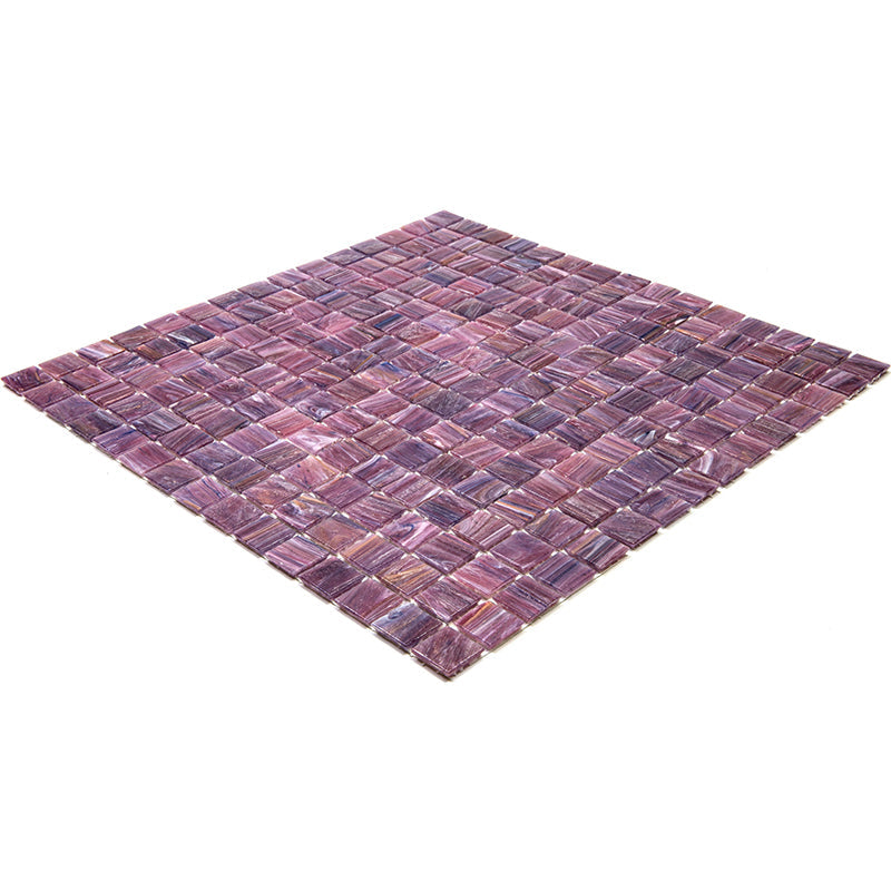 Copper Rose Red 12 x 12 Glossy Glass Mosaic Tile