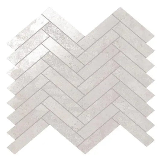 White 11x11 Matte Porcelain Herringbone Mosaic Tile