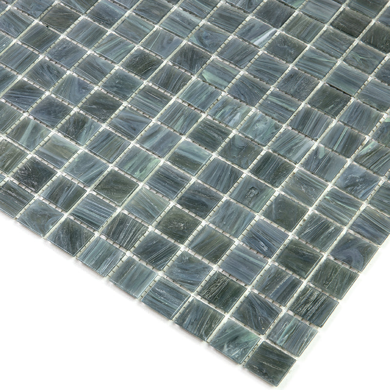 Cadet Gray 12 x 12 Glossy Glass Mosaic Tile