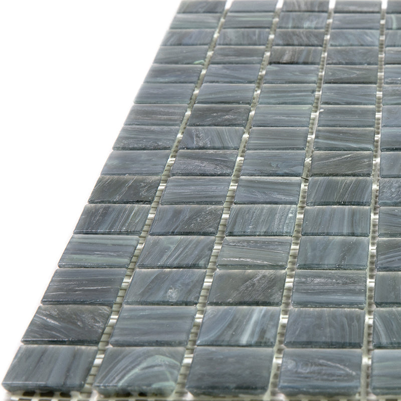 Cadet Gray 12 x 12 Glossy Glass Mosaic Tile