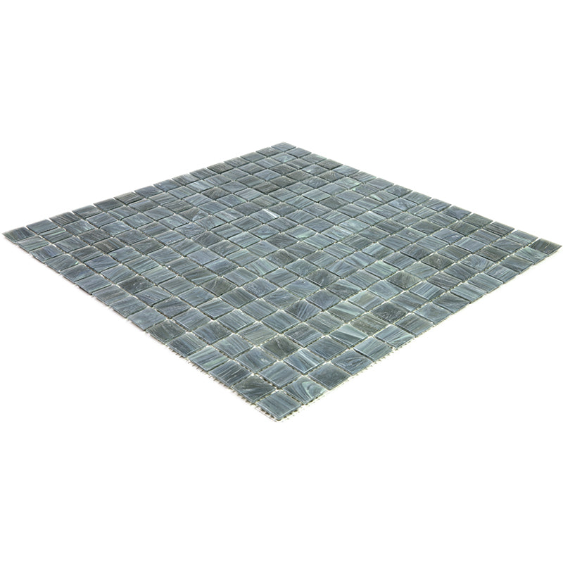 Cadet Gray 12 x 12 Glossy Glass Mosaic Tile