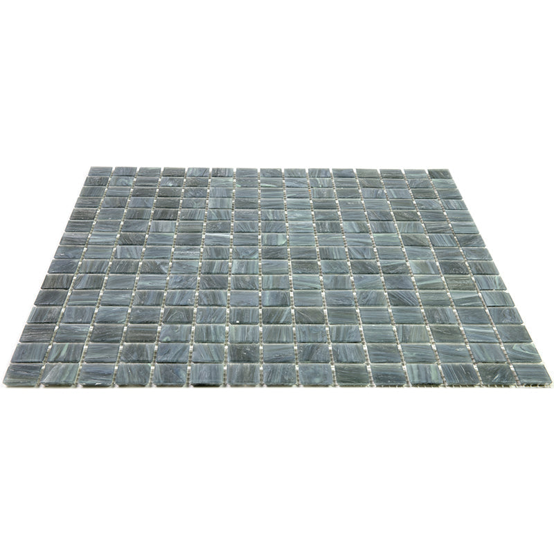 Cadet Gray 12 x 12 Glossy Glass Mosaic Tile