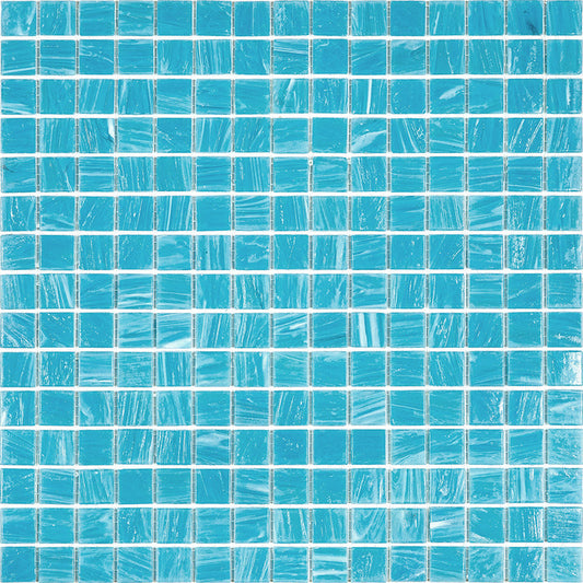 Sky Blue 12 x 12 Glossy Glass Mosaic Tile - Sample