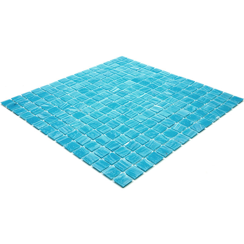 Sky Blue 12 x 12 Glossy Glass Mosaic Tile