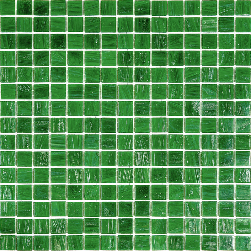 Kelly Green 12 x 12 Glossy Glass Mosaic Tile