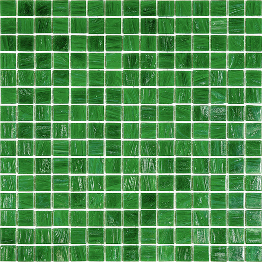 Kelly Green 12 x 12 Glossy Glass Mosaic Tile - Sample