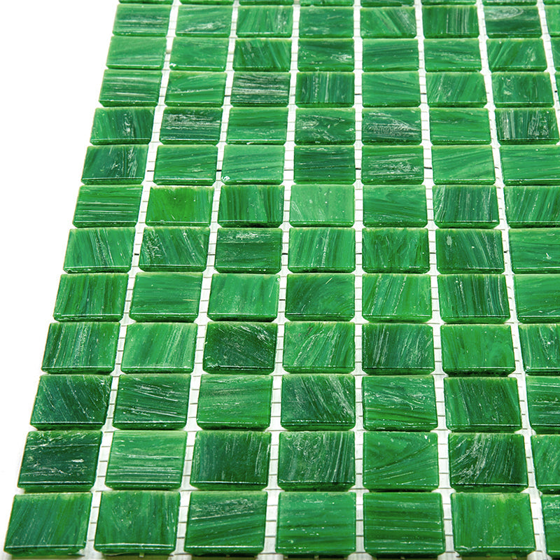 Kelly Green 12 x 12 Glossy Glass Mosaic Tile