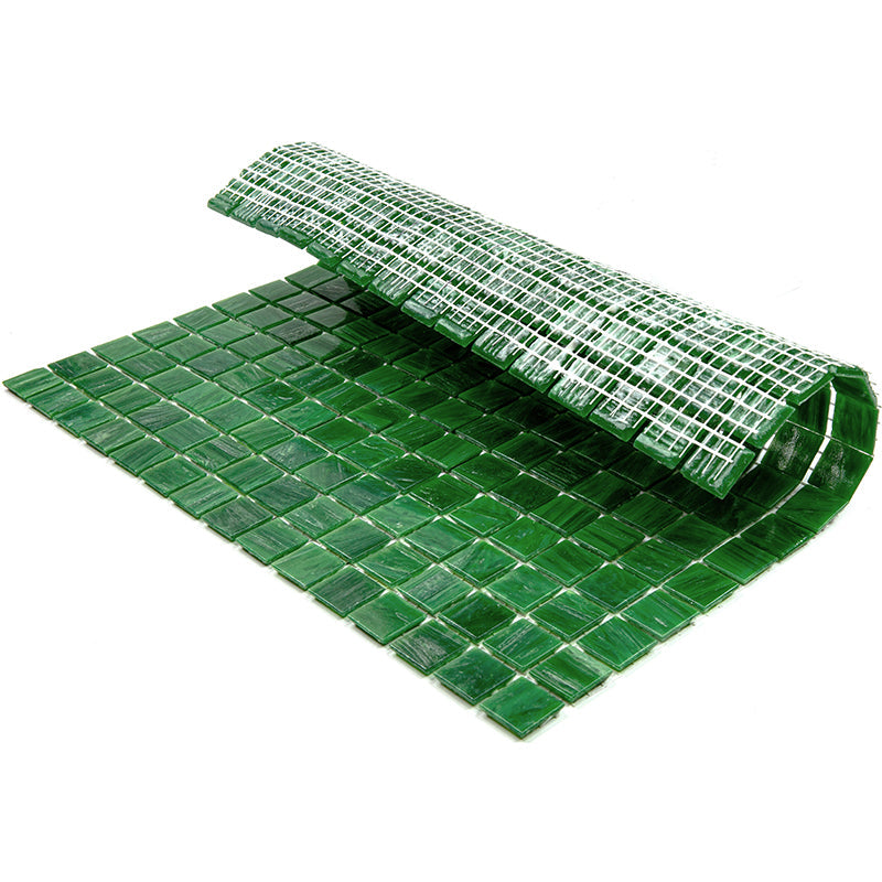 Kelly Green 12 x 12 Glossy Glass Mosaic Tile