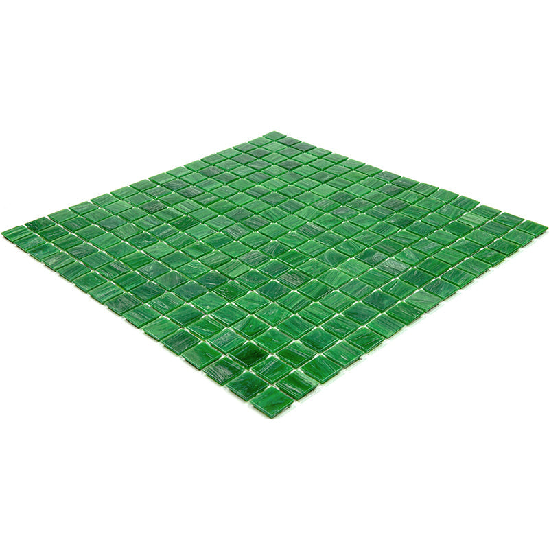 Kelly Green 12 x 12 Glossy Glass Mosaic Tile