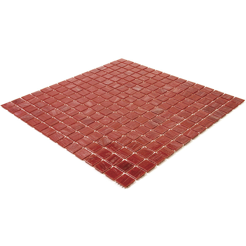 Scarlet Red 12 x 12 Glossy Glass Mosaic Tile - Sample
