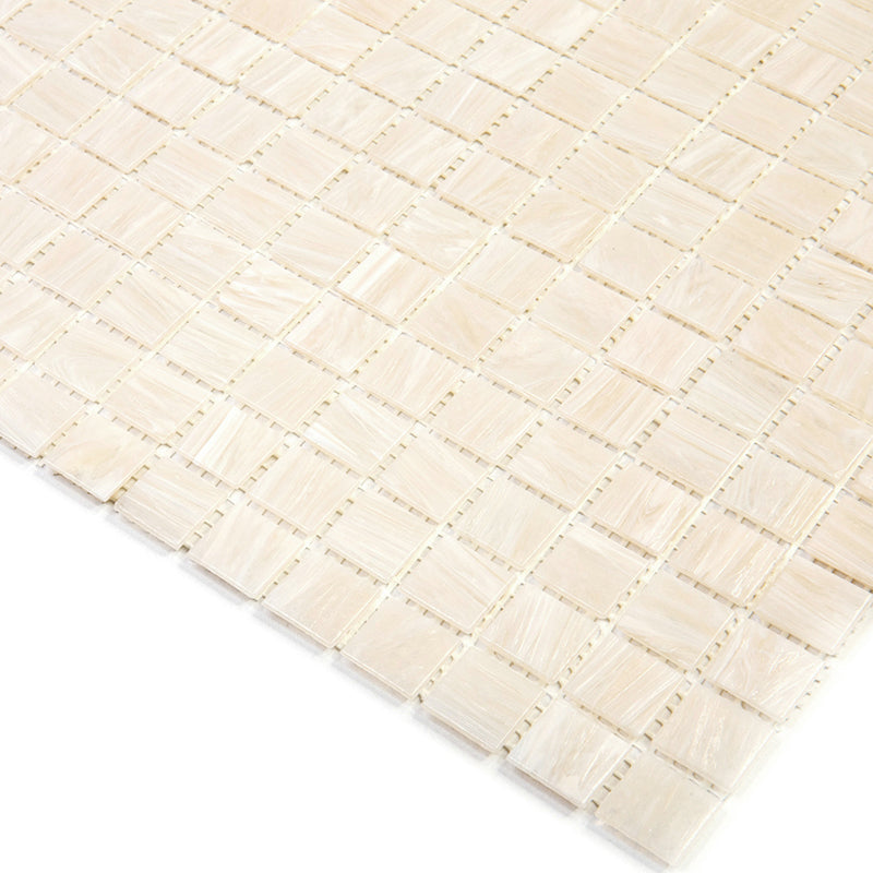 Nude Beige 12 x 12 Glossy Glass Mosaic Tile