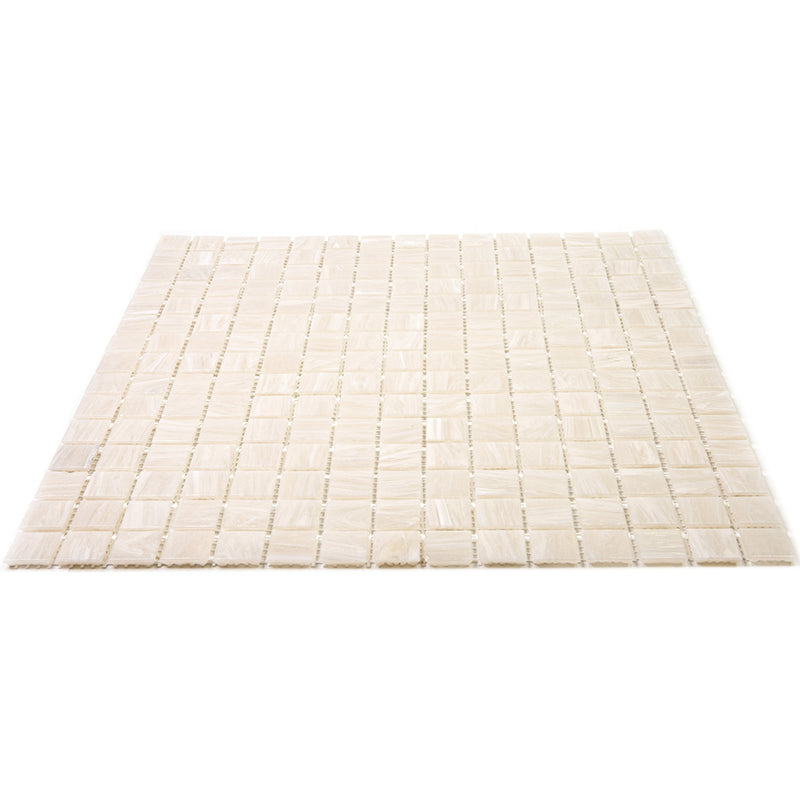 Nude Beige 12 x 12 Glossy Glass Mosaic Tile